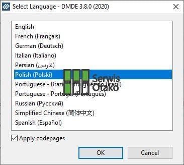 1. pierwszy ekran po uruchomieniu programu DMDE