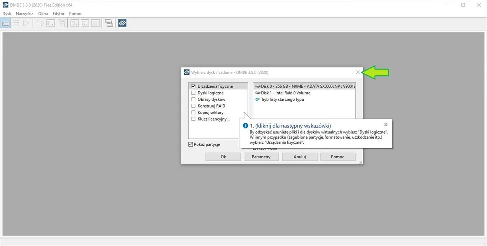 3. start programu dmde