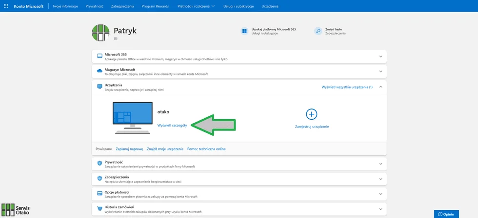Konto microsoft wybierz urzadzenie