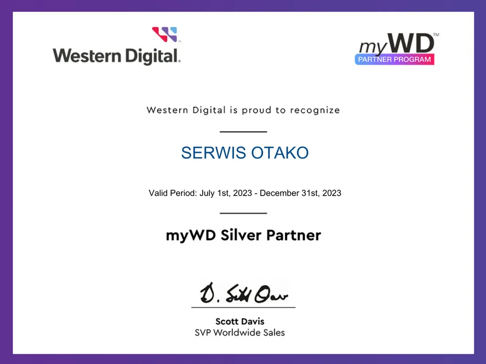 Serwis otako partner WD western digital 1