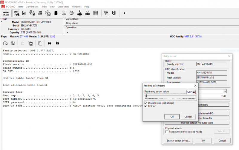 edit ram reading parameters samsung pc3000