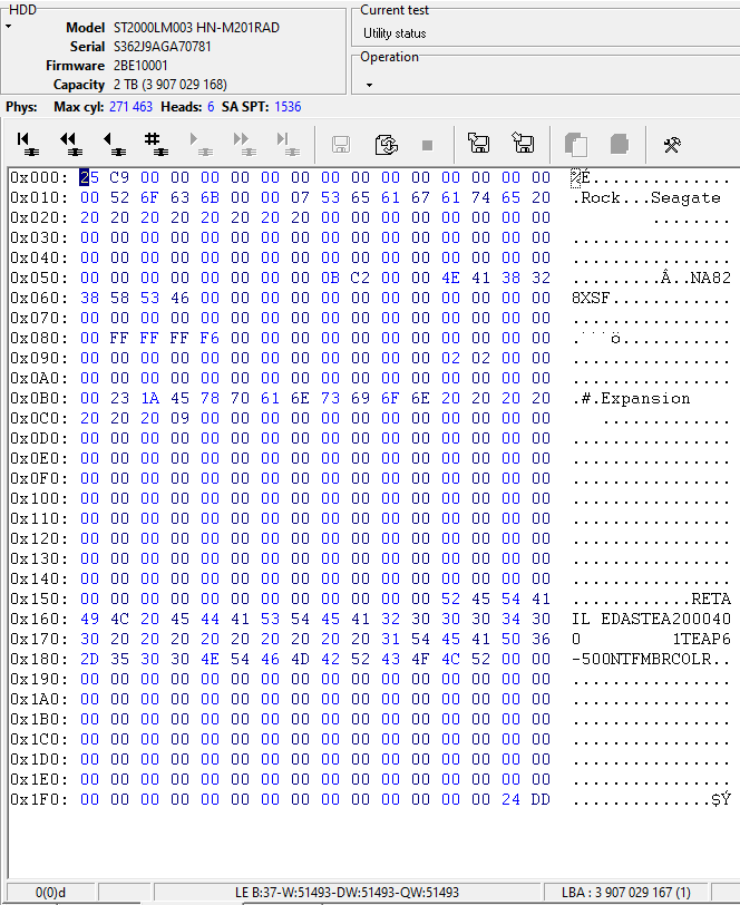 ostatni sektor dysku samsung