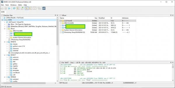 znalezione foldery i pliki po sformatowaniu partycji